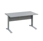LK 28 - 14 stůl kancelářský, kovová podnož stříbrná, deska 25 mm, široký 1400 mm, šedá