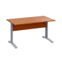 LK 28 - 14 stůl kancelářský, kovová podnož stříbrná, deska 25 mm, široký 1400 mm, třešeň šumavská