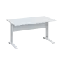 LK 28 - 14 stůl kancelářský, kovová podnož bílá, deska 25 mm, široký 1400 mm, bílá