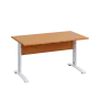 LK 28 - 14 stůl kancelářský, kovová podnož bílá, deska 25 mm, široký 1400 mm, buk Royal