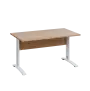 LK 28 - 14 stůl kancelářský, kovová podnož bílá, deska 25 mm, široký 1400 mm, dub bardolino