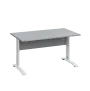 LK 28 - 14 stůl kancelářský, kovová podnož bílá, deska 25 mm, široký 1400 mm, šedá