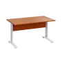LK 28 - 14 stůl kancelářský, kovová podnož bílá, deska 25 mm, široký 1400 mm, třešeň šumavská