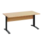 LK 28 - 16 stůl kancelářský, kovová podnož černá, deska 25 mm, široký 1600 mm, javor horský