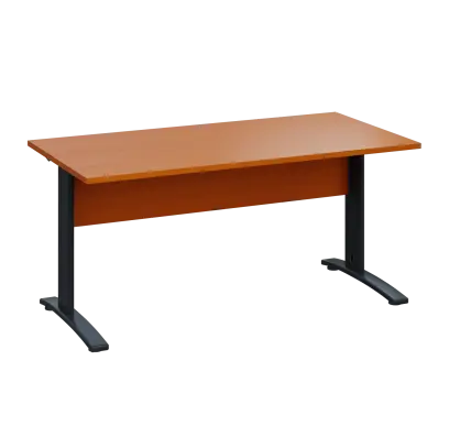 LK 28 - 16 stůl kancelářský, kovová podnož černá, deska 25 mm, široký 1600 mm, třešeň šumavská