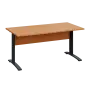 LK 28 - 16 stůl kancelářský, kovová podnož černá, deska 25 mm, široký 1600 mm, buk royal