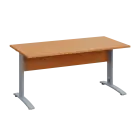 LK 28 - 16 stůl kancelářský, kovová podnož stříbrná, deska 25 mm, široký 1600 mm, buk royal