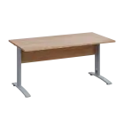 LK 28 - 16 stůl kancelářský, kovová podnož stříbrná, deska 25 mm, široký 1600 mm, dub bardolino