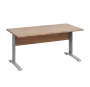 LK 28 - 16 stůl kancelářský, kovová podnož stříbrná, deska 25 mm, široký 1600 mm, dub bardolino