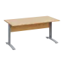 LK 28 - 16 stůl kancelářský, kovová podnož stříbrná, deska 25 mm, široký 1600 mm, javor horský