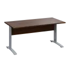 LK 28 - 16 stůl kancelářský, kovová podnož stříbrná, deska 25 mm, široký 1600 mm, ořech královský