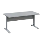 LK 28 - 16 stůl kancelářský, kovová podnož stříbrná, deska 25 mm, široký 1600 mm, šedá