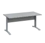 LK 28 - 16 stůl kancelářský, kovová podnož stříbrná, deska 25 mm, široký 1600 mm, šedá