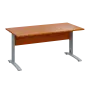 LK 28 - 16 stůl kancelářský, kovová podnož stříbrná, deska 25 mm, široký 1600 mm, třešeň šumavská