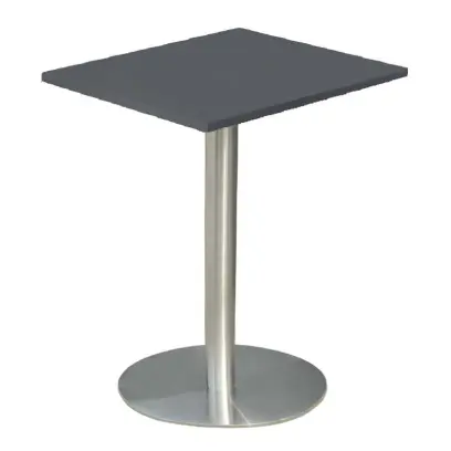 RC 500 - 8 stůl hranatý, deska 800 x 800 mm antracit (síla 25 mm), noha broušený nerez