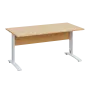 LK 28 - 16 stůl kancelářský, kovová podnož bílá, deska 25 mm, široký 1600 mm, javor horský