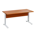 LK 28 - 16 stůl kancelářský, kovová podnož bílá, deska 25 mm, široký 1600 mm, třešeň šumavská