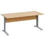 LK 28 - 18 stůl kancelářský, kovová podnož stříbrná, deska 25 mm, široký 1800 mm, javor horský