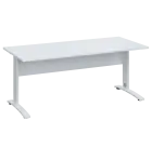 LK 28 - 18 stůl kancelářský, kovová podnož bílá, deska 25 mm, široký 1800 mm, bílá