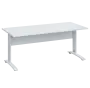 LK 28 - 18 stůl kancelářský, kovová podnož bílá, deska 25 mm, široký 1800 mm, bílá