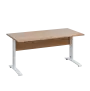 LK 28 - 18 stůl kancelářský, kovová podnož bílá, deska 25 mm, široký 1800 mm, dub bardolino