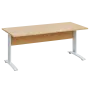 LK 28 - 18 stůl kancelářský, kovová podnož bílá, deska 25 mm, široký 1800 mm, javor horský