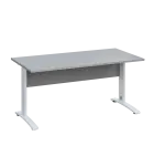 LK 28 - 18 stůl kancelářský, kovová podnož bílá, deska 25 mm, široký 1800 mm, šedá