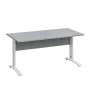 LK 28 - 18 stůl kancelářský, kovová podnož bílá, deska 25 mm, široký 1800 mm, šedá