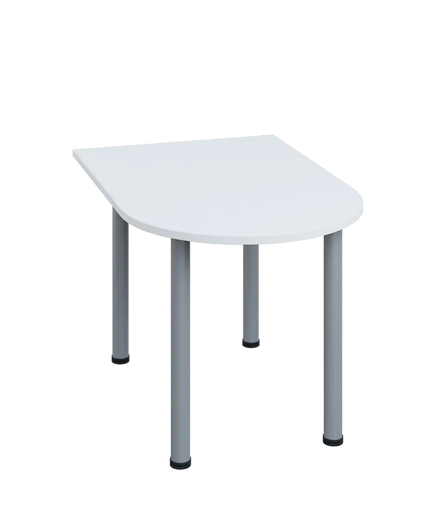 LJ 28 - 12 přístavba jednací, kovová podnož stříbrná, síla desky 25 mm, široká 1200 mm, bílá