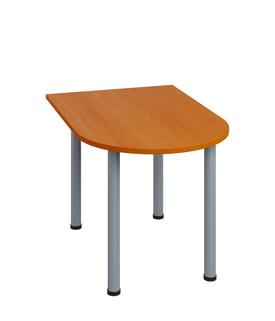 LJ 28 - 12 přístavba jednací, kovová podnož stříbrná, síla desky 25 mm, široká 1200 mm, třešeň šumavská