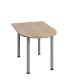 LJ 28 - 12 přístavba jednací, kovová podnož stříbrná, síla desky 25 mm, široká 1200 mm, dub bardolin