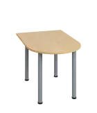 LJ 28 - 12 přístavba jednací, kovová podnož stříbrná, síla desky 25 mm, široká 1200 mm, javor horský