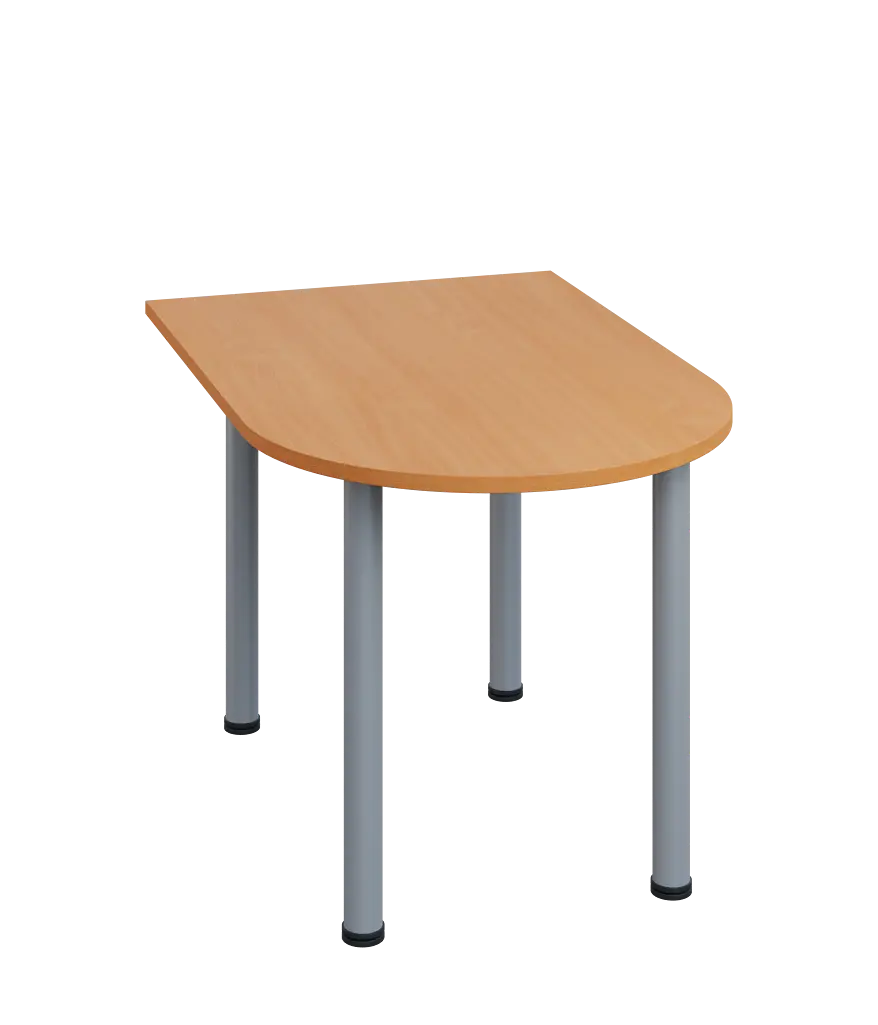 LJ 28 - 12 přístavba jednací, kovová podnož stříbrná, síla desky 25 mm, široká 1200 mm, buk Royal