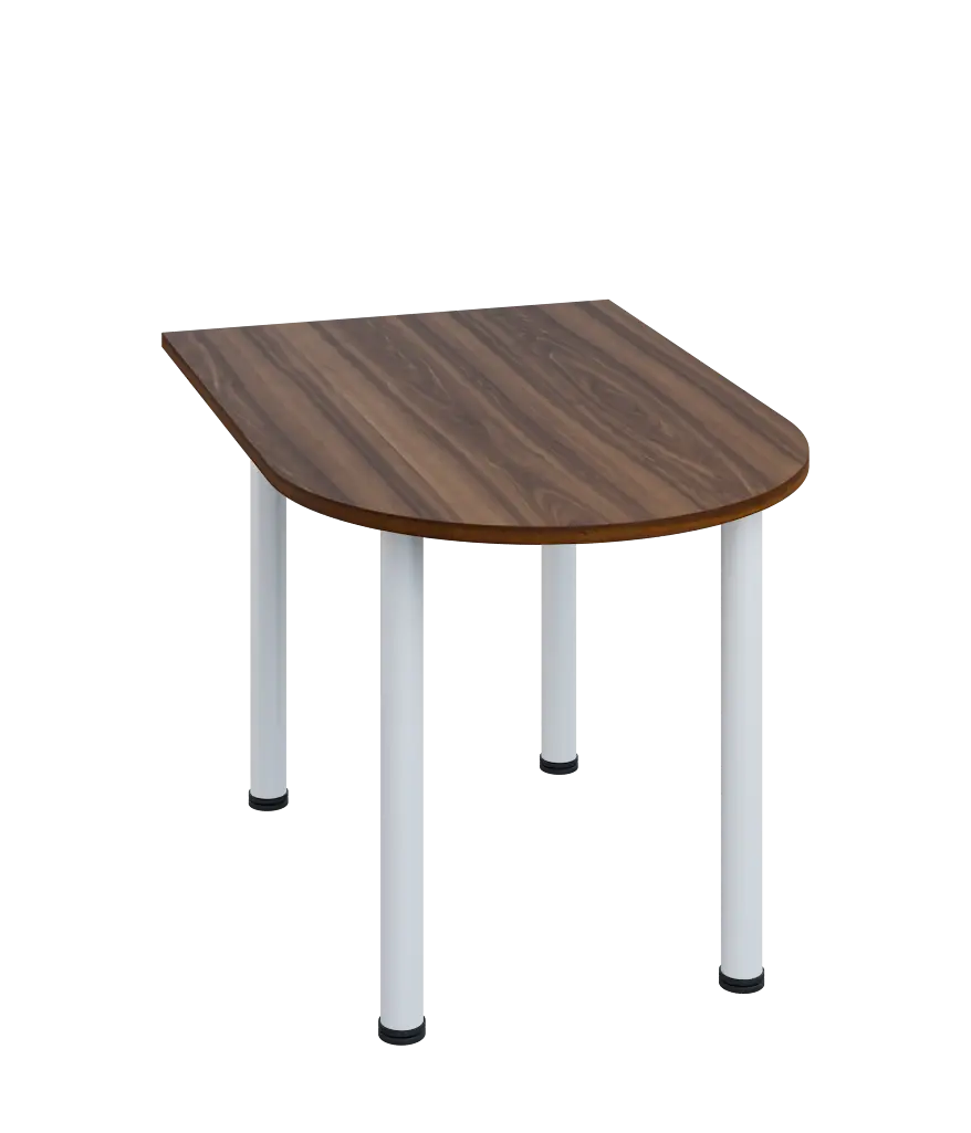 LJ 28 - 12 přístavba jednací, kovová podnož bílá, síla desky 25 mm, široká 1200 mm, ořech královský