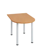 LJ 28 - 12 přístavba jednací, kovová podnož bílá, síla desky 25 mm, široká 1200 mm, buk Royal