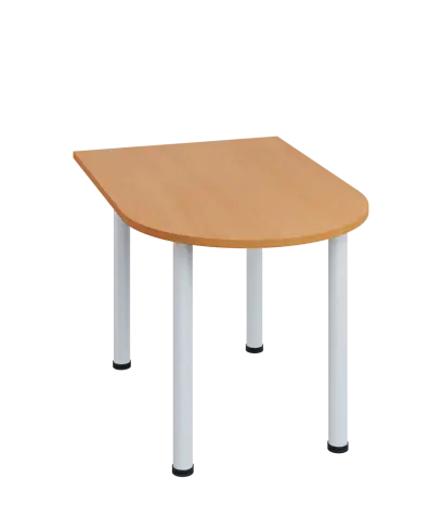 LJ 28 - 12 přístavba jednací, kovová podnož bílá, síla desky 25 mm, široká 1200 mm, buk Royal