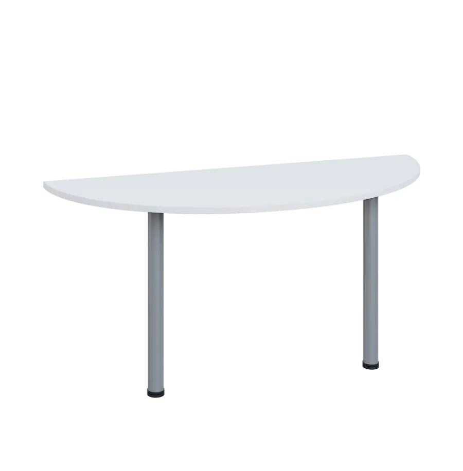 LJC 2 - 160 přístavba jednací, kovová podnož stříbrná, síla desky 25 mm, široká 1600 mm, bílá