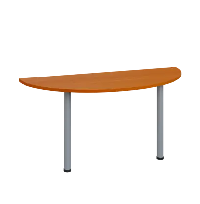 LJC 2 - 160 přístavba jednací, kovová podnož stříbrná, síla desky 25 mm, široká 1600 mm, třešeň šumavská