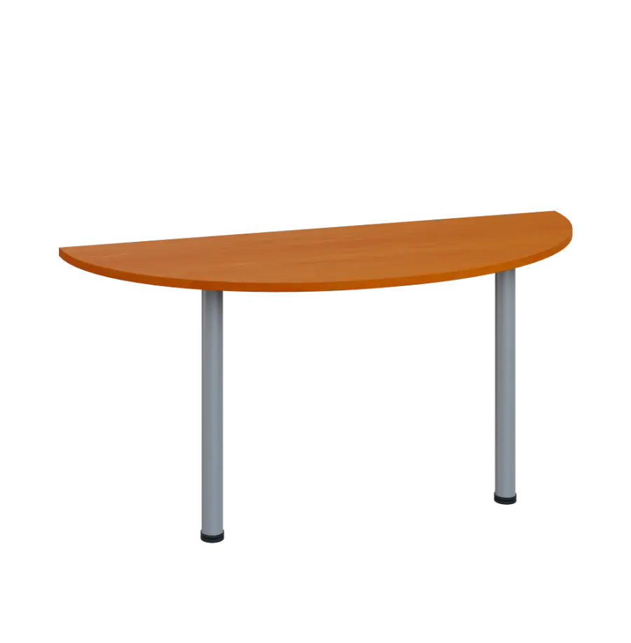 LJC 2 - 160 přístavba jednací, kovová podnož stříbrná, síla desky 25 mm, široká 1600 mm, třešeň šumavská