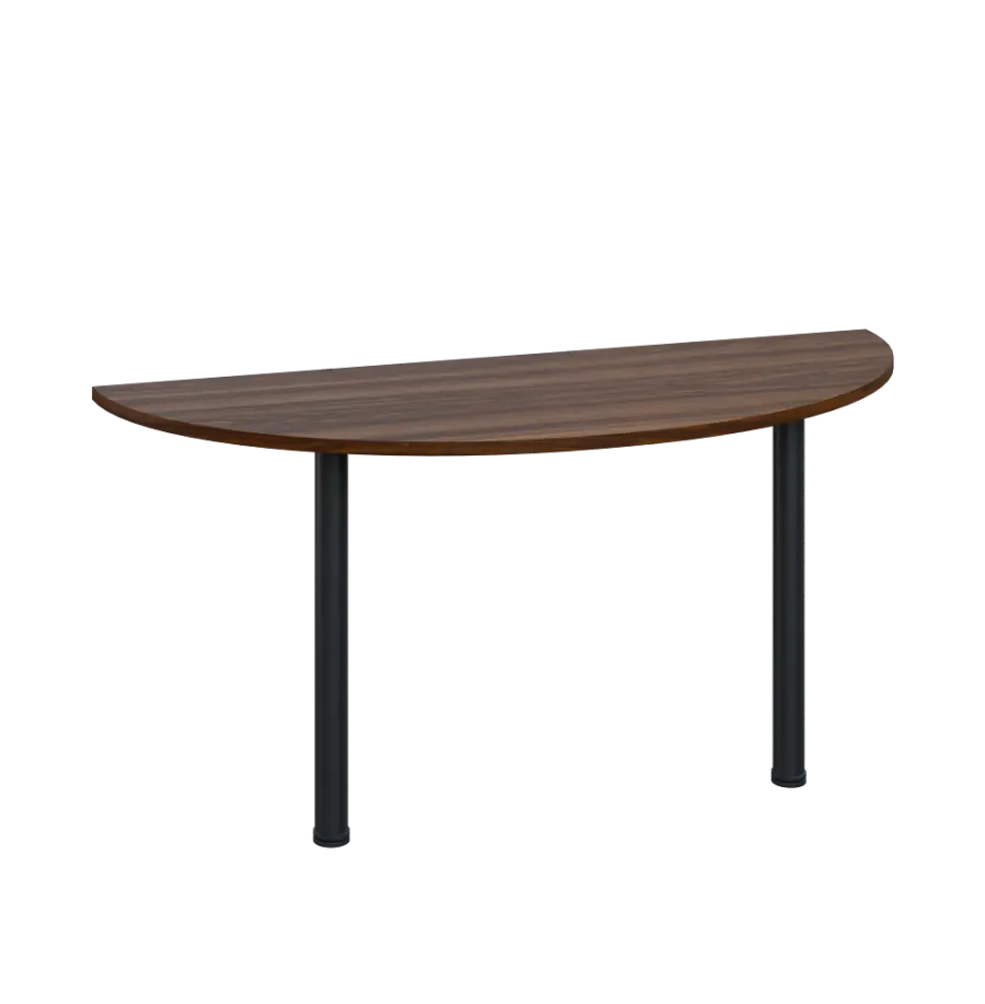 LJC 2 - 160 přístavba jednací, kovová podnož stříbrná, síla desky 25 mm, široká 1600 mm, ořech královský