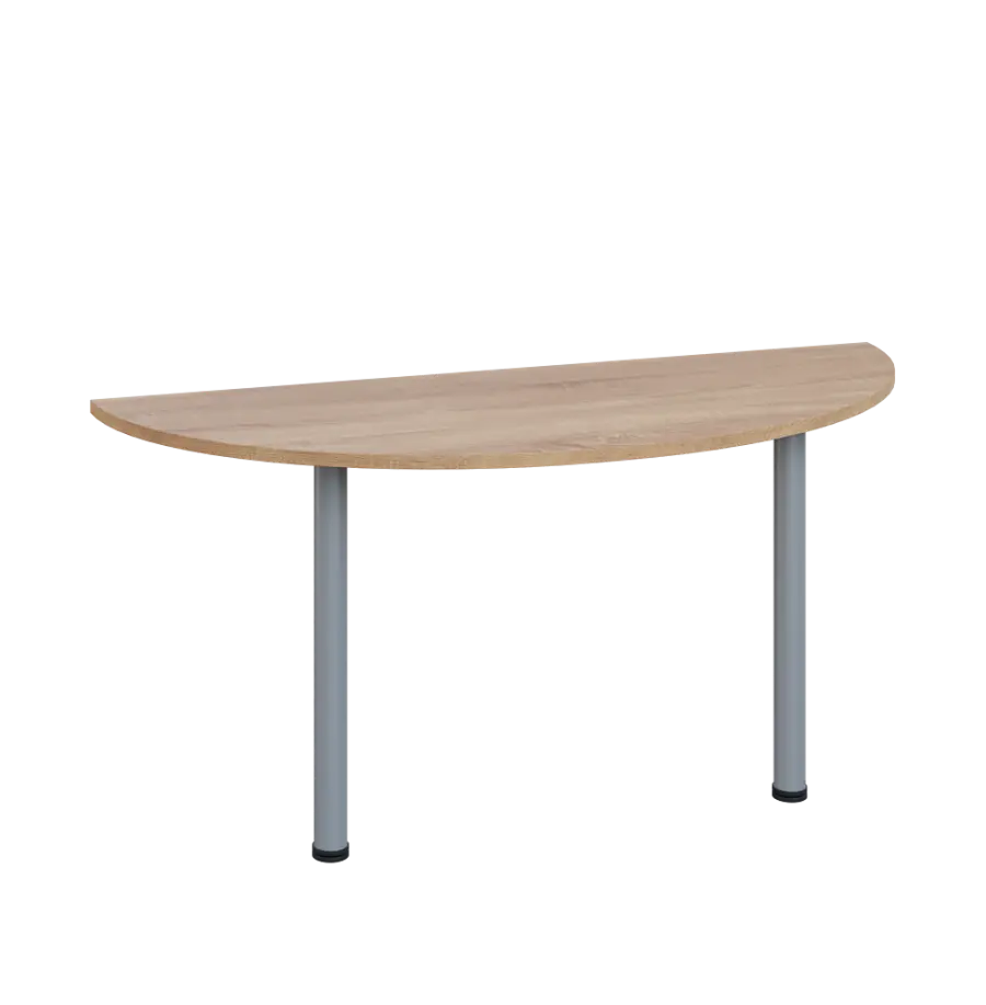 LJC 2 - 160 přístavba jednací, kovová podnož stříbrná, síla desky 25 mm, široká 1600 mm, dub bardolino