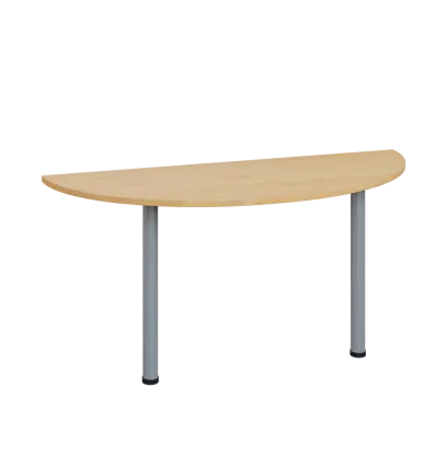 LJC 2 - 160 přístavba jednací, kovová podnož stříbrná, síla desky 25 mm, široká 1600 mm, javor horský