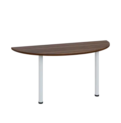 LJC 2 - 160 přístavba jednací, kovová podnož bílá, síla desky 25 mm, široká 1600 mm, ořech královský