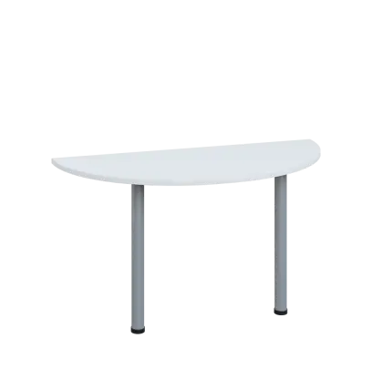 LJC 2 - 140 přístavba jednací, kovová podnož stříbrná, síla desky 25 mm, široká 1400 mm, bílá