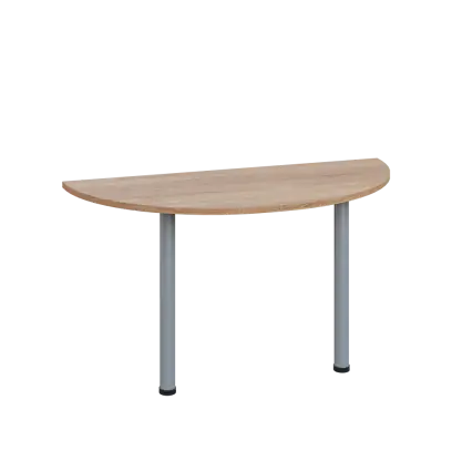 LJC 2 - 140 přístavba jednací, kovová podnož stříbrná, síla desky 25 mm, široká 1400 mm, dub bardolino