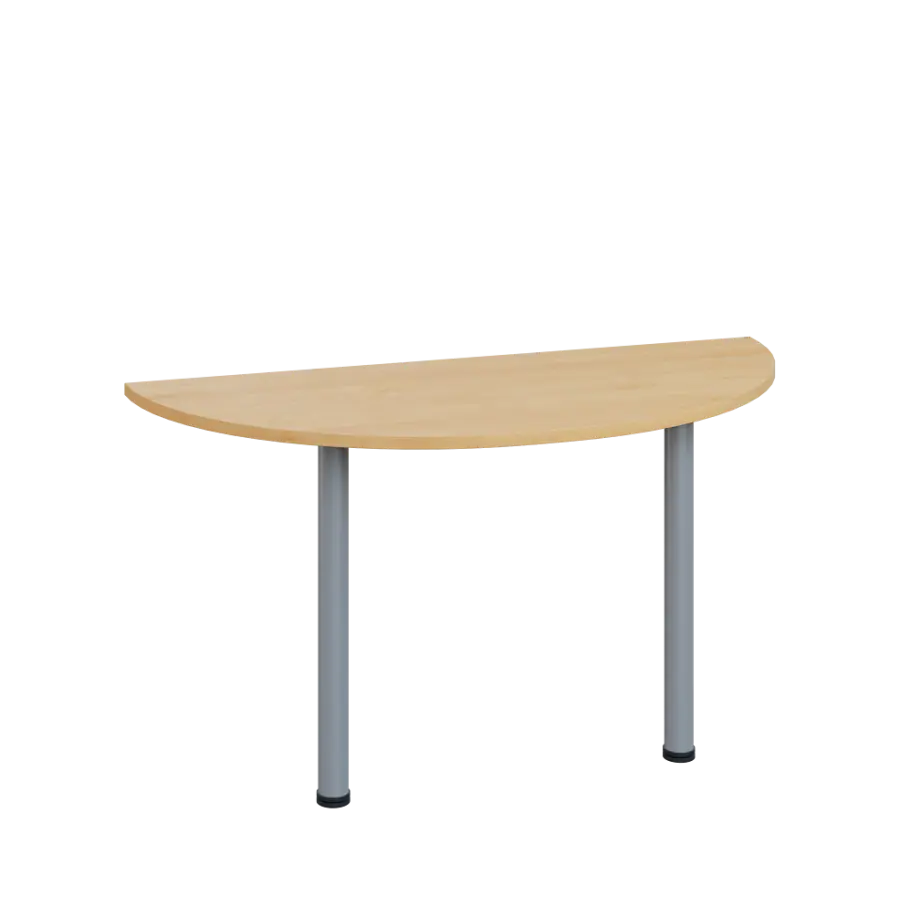 LJC 2 - 140 přístavba jednací, kovová podnož stříbrná, síla desky 25 mm, široká 1400 mm, javor horský