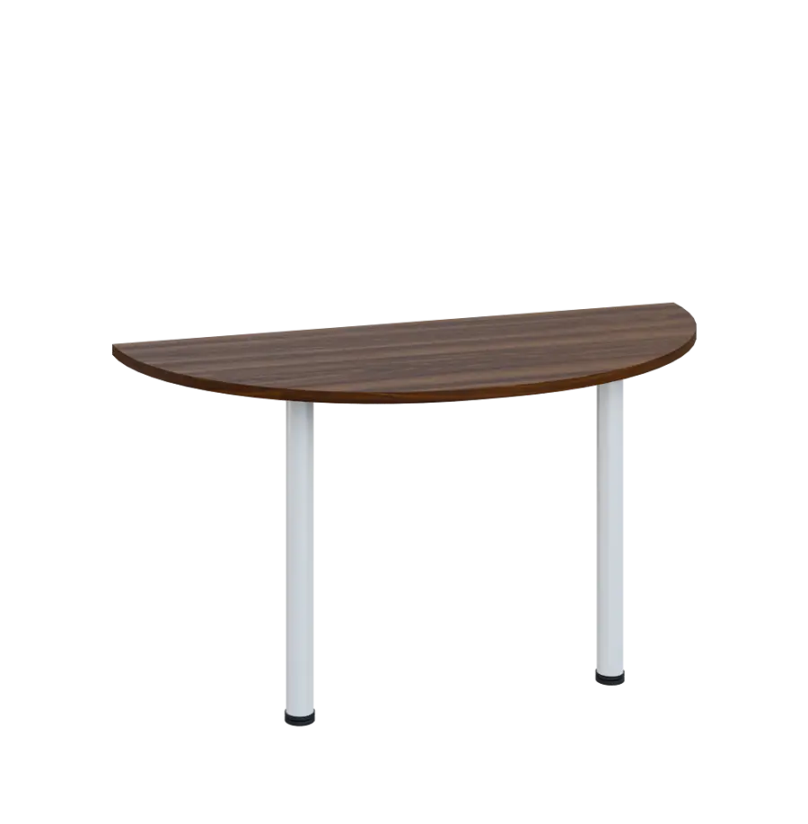 LJC 2 - 140 přístavba jednací, kovová podnož bílá, síla desky 25 mm, široká 1400 mm, ořech královský