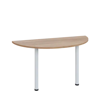 LJC 2 - 140 přístavba jednací, kovová podnož bílá, síla desky 25 mm, široká 1400 mm, dub bardolino