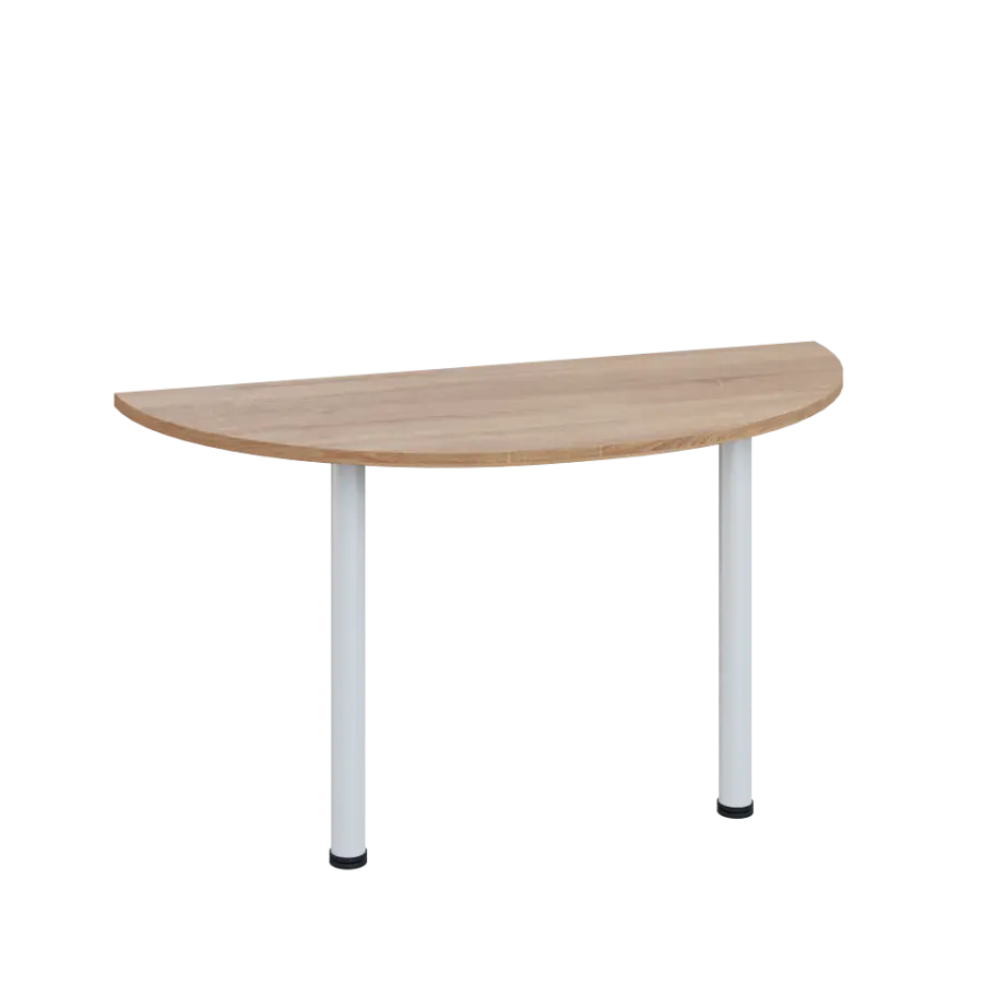 LJC 2 - 140 přístavba jednací, kovová podnož bílá, síla desky 25 mm, široká 1400 mm, dub bardolino