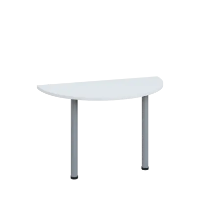 LJC 2 - 120 přístavba jednací, kovová podnož stříbrná, síla desky 25 mm, široká 1200 mm, bílá